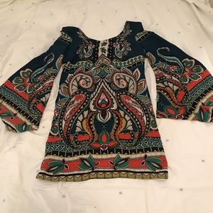 Tunic dress with bell sleeves